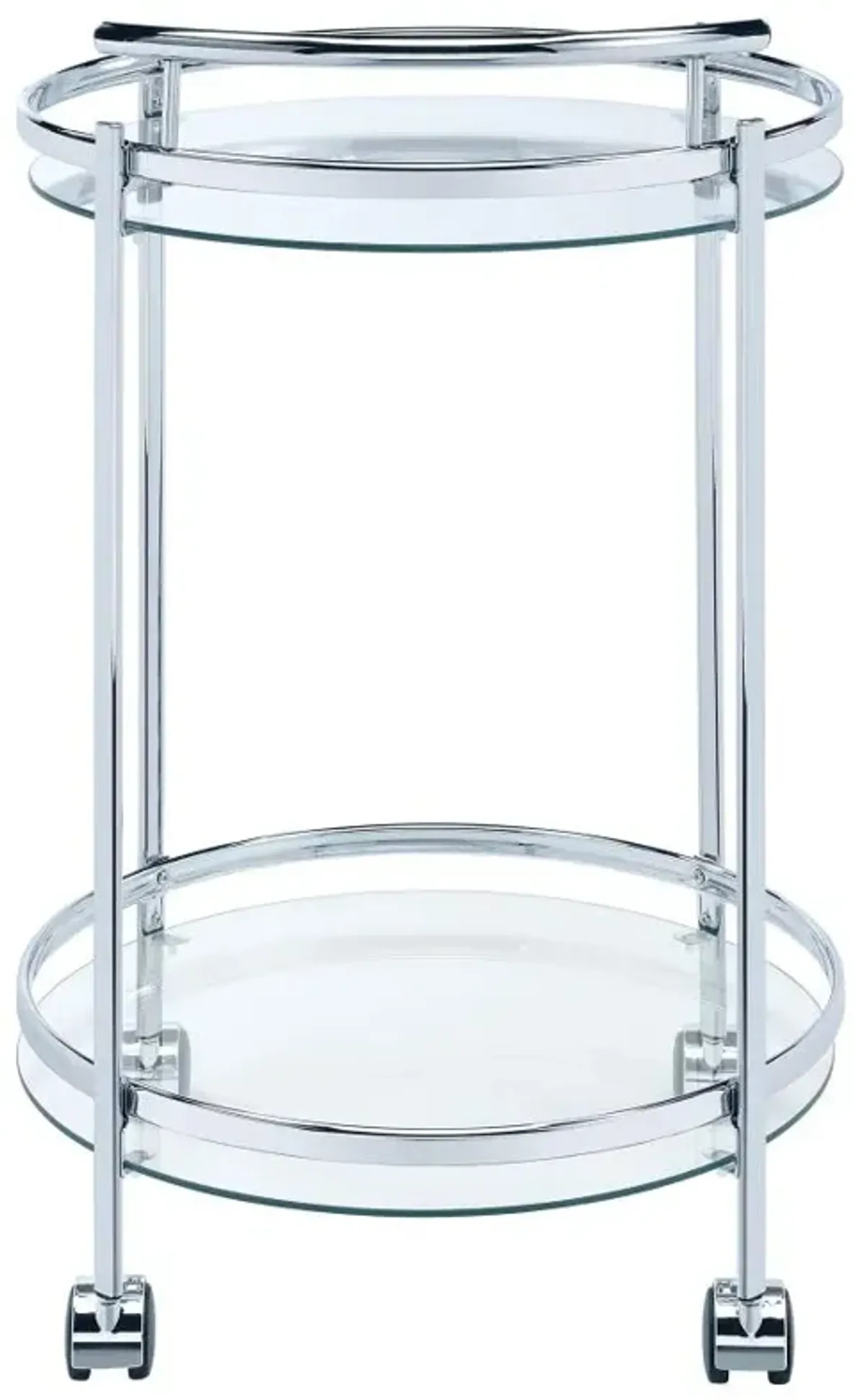 Chrissy 2-tier Round Glass Bar Cart Chrome