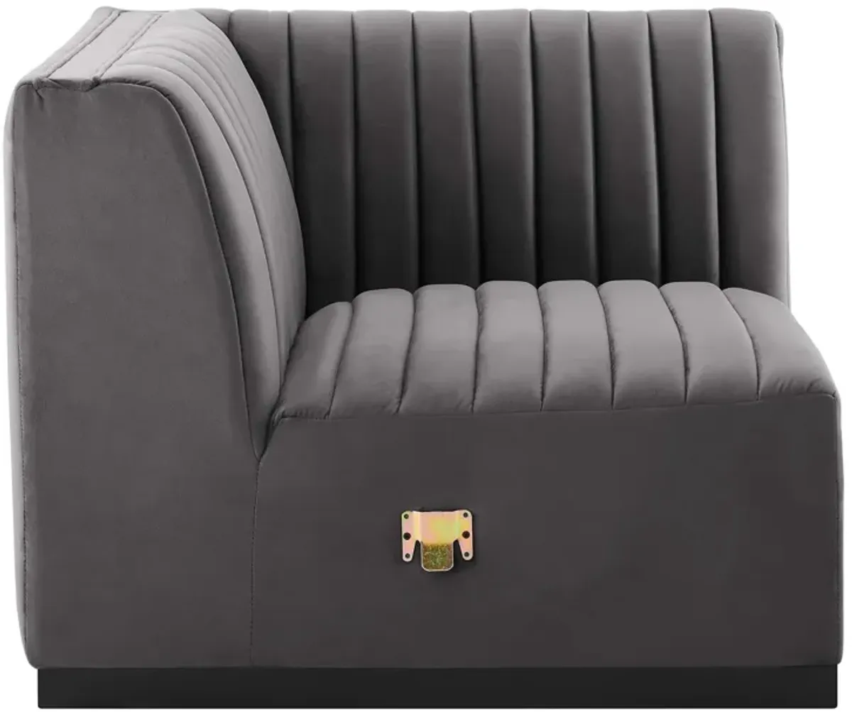 Conjure Channel Tufted Performance Velvet Left Corner Chair