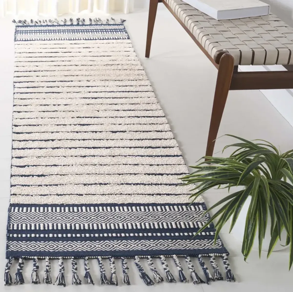 KILIM COLLECTION 401 BLUE  2'-3' x 8' Runner Rug