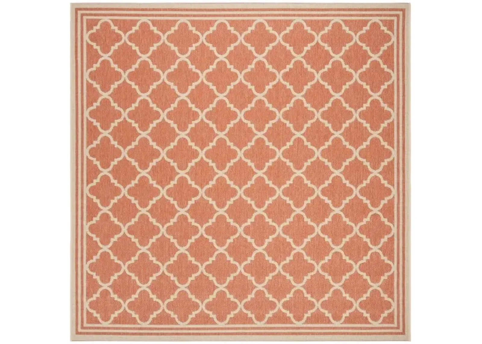 Safavieh BEACH HOUSE Collection BHS121P-6SQ Rust / Creme 6'-7" X 6'-7" Square