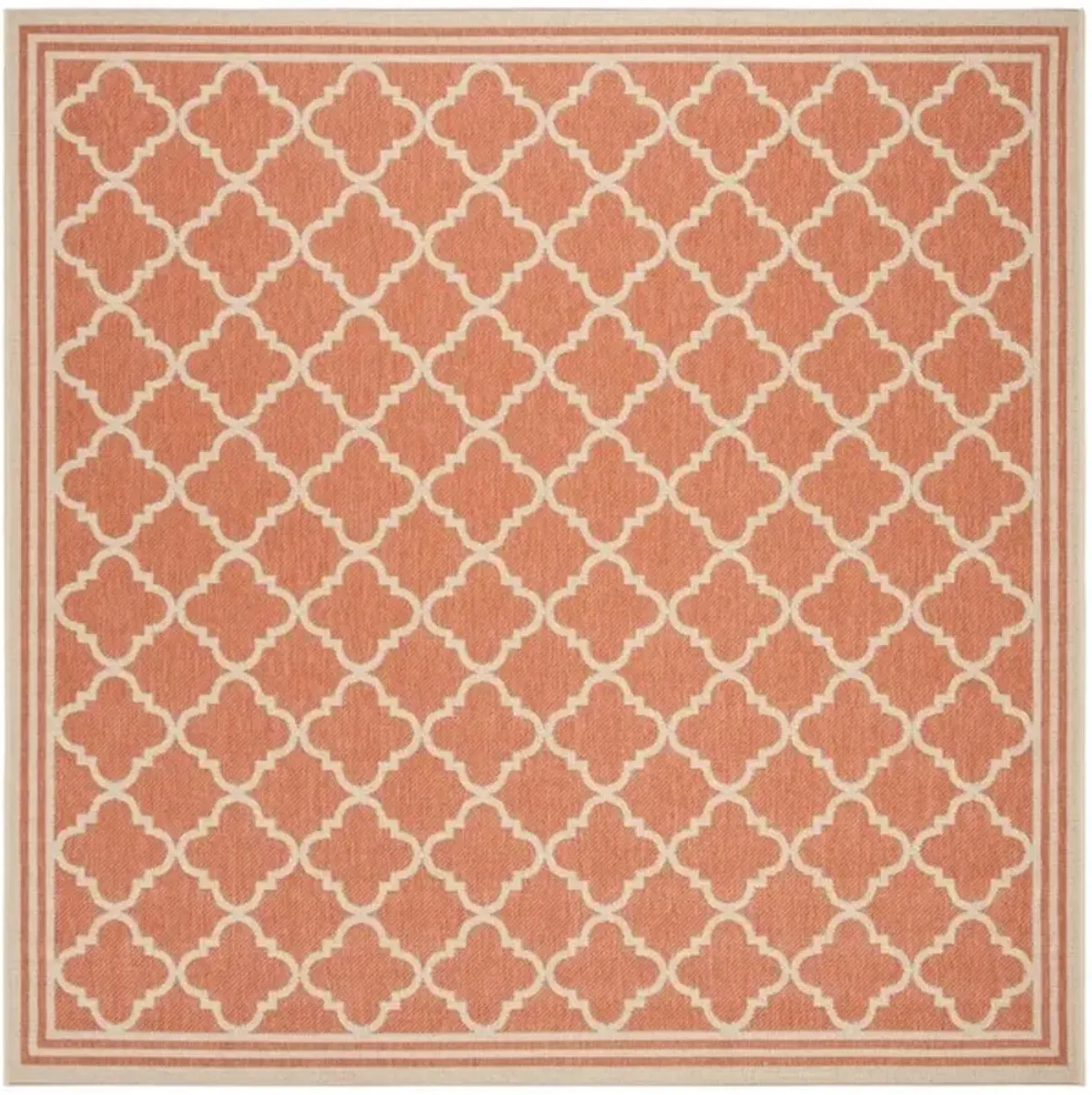 Safavieh BEACH HOUSE Collection BHS121P-6SQ Rust / Creme 6'-7" X 6'-7" Square