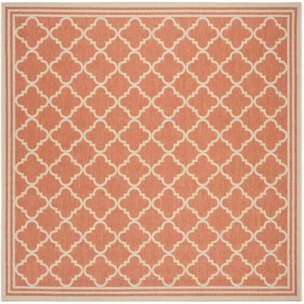 Safavieh BEACH HOUSE Collection BHS121P-6SQ Rust / Creme 6'-7" X 6'-7" Square