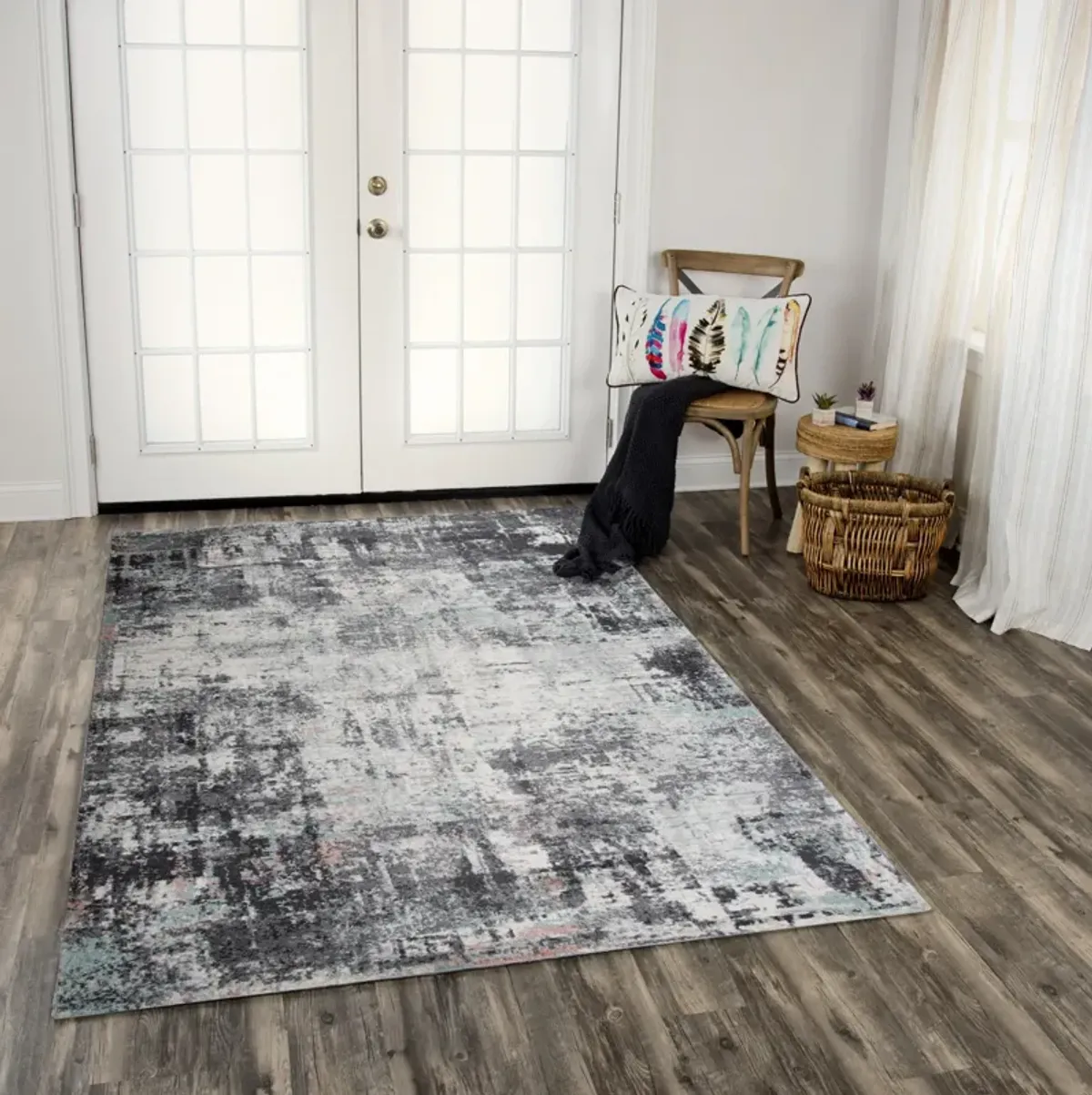 Odyssey L. Gray  Polypropylene 5'2"x7'6" Rectangle Rug