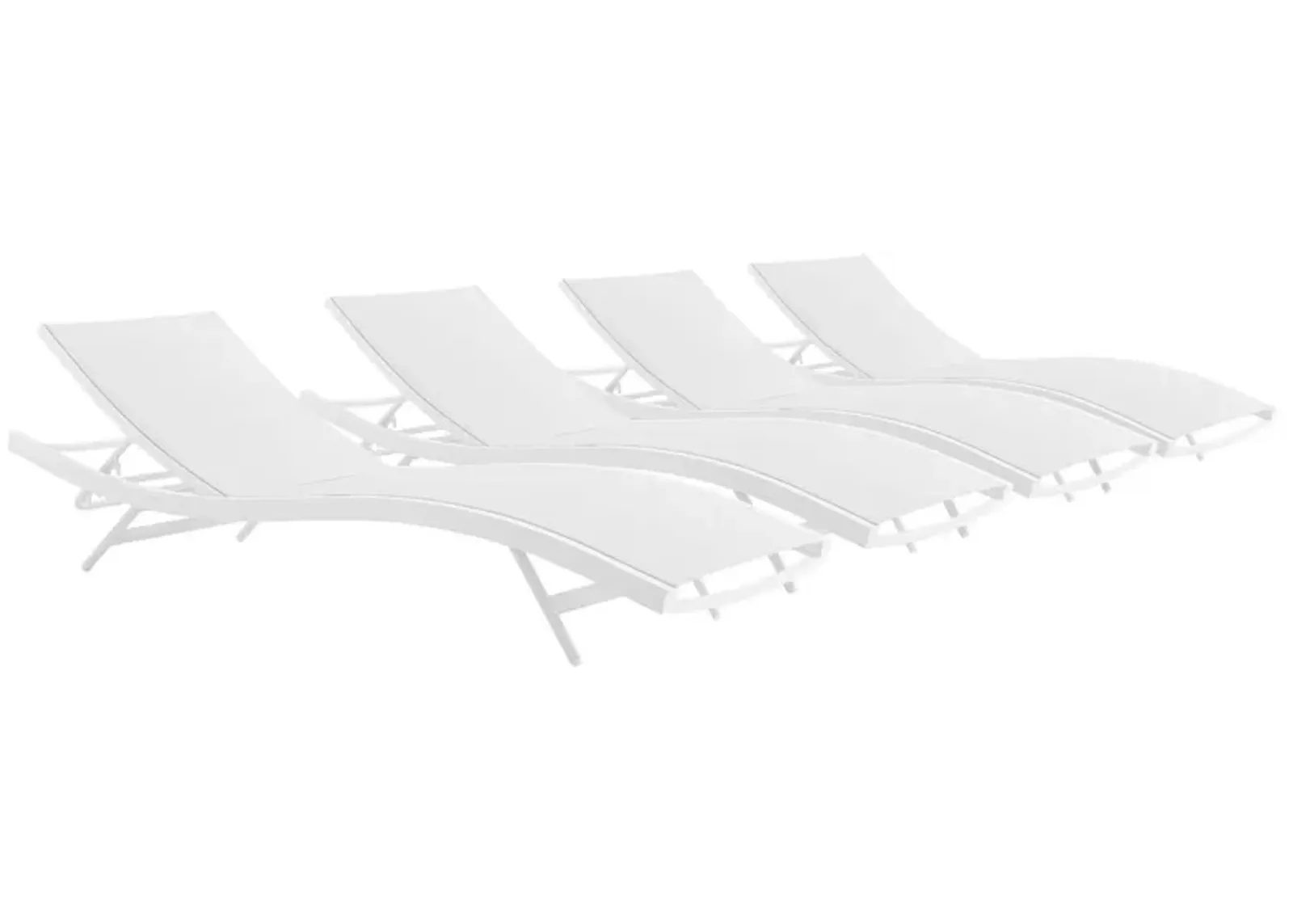 Glimpse Outdoor Patio Mesh Chaise Lounge Set of 4