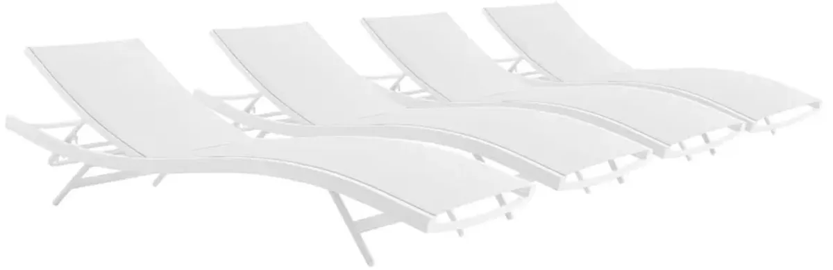 Glimpse Outdoor Patio Mesh Chaise Lounge Set of 4