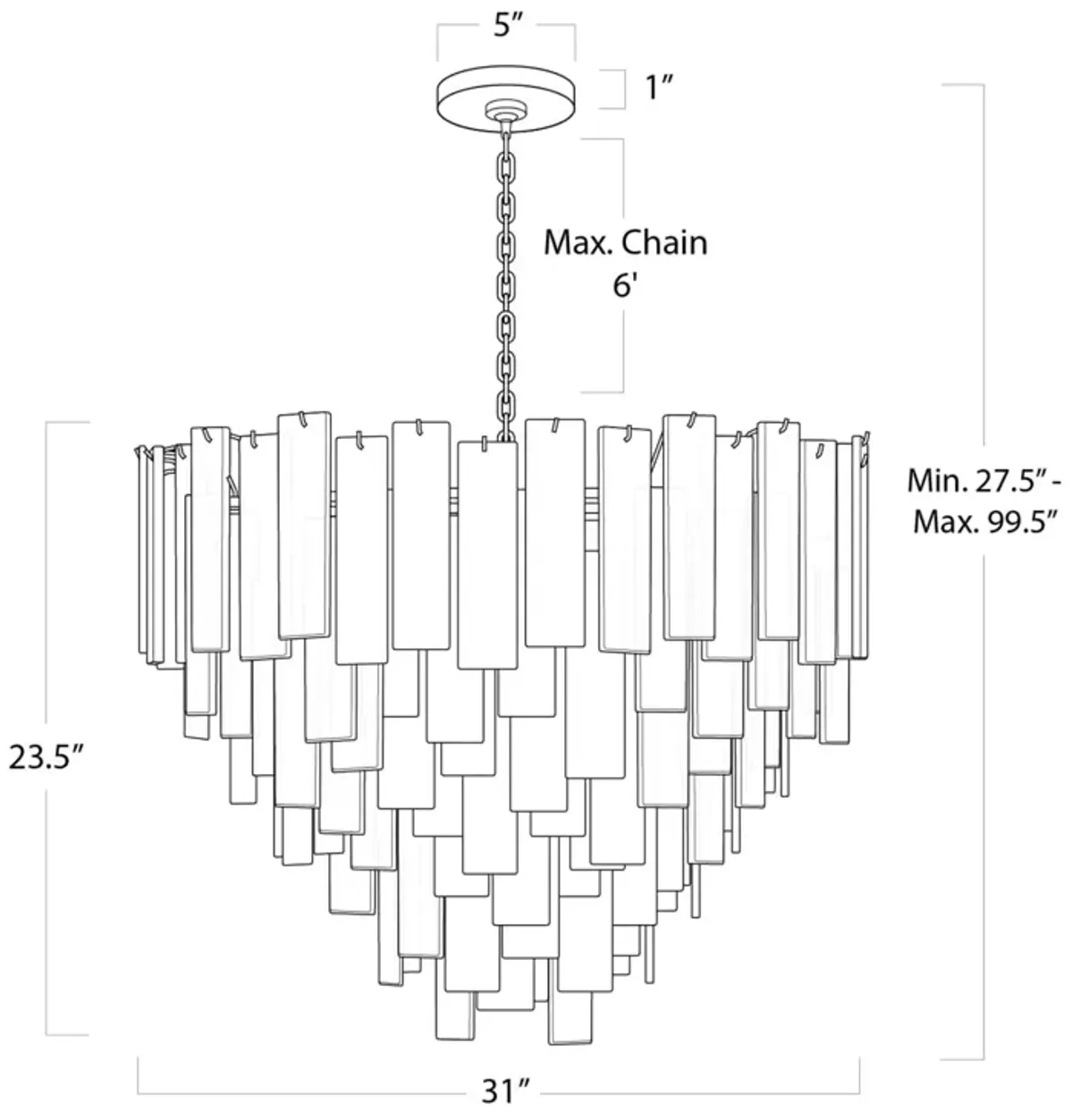 Glacier Chandelier Large (Polished Nickel)