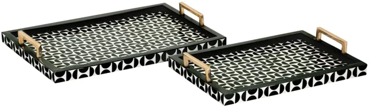 Futrelle Tray  -  Set of 2 Dark Green - Set of 2