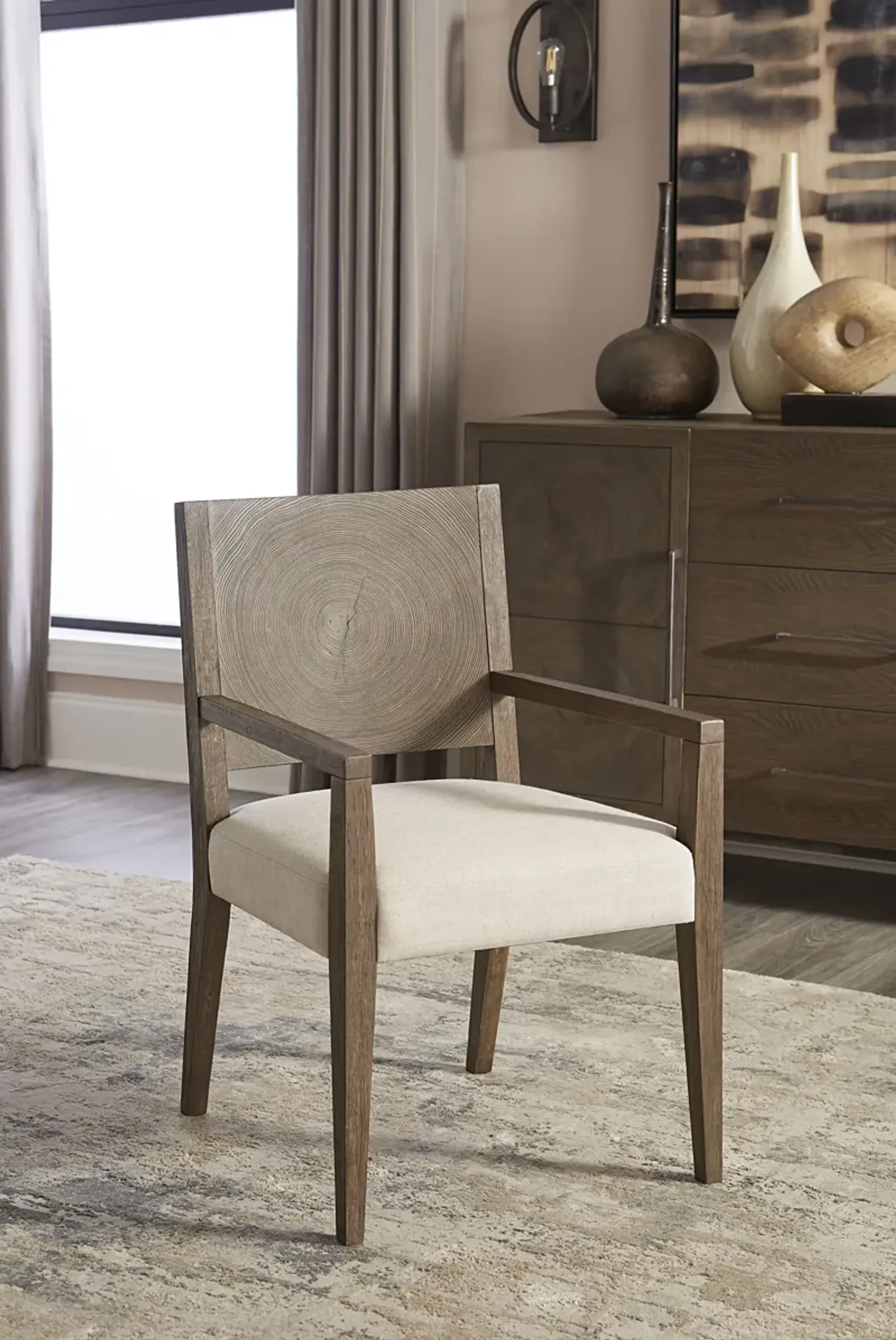 Oakland Wood Arm Chair in Brunette