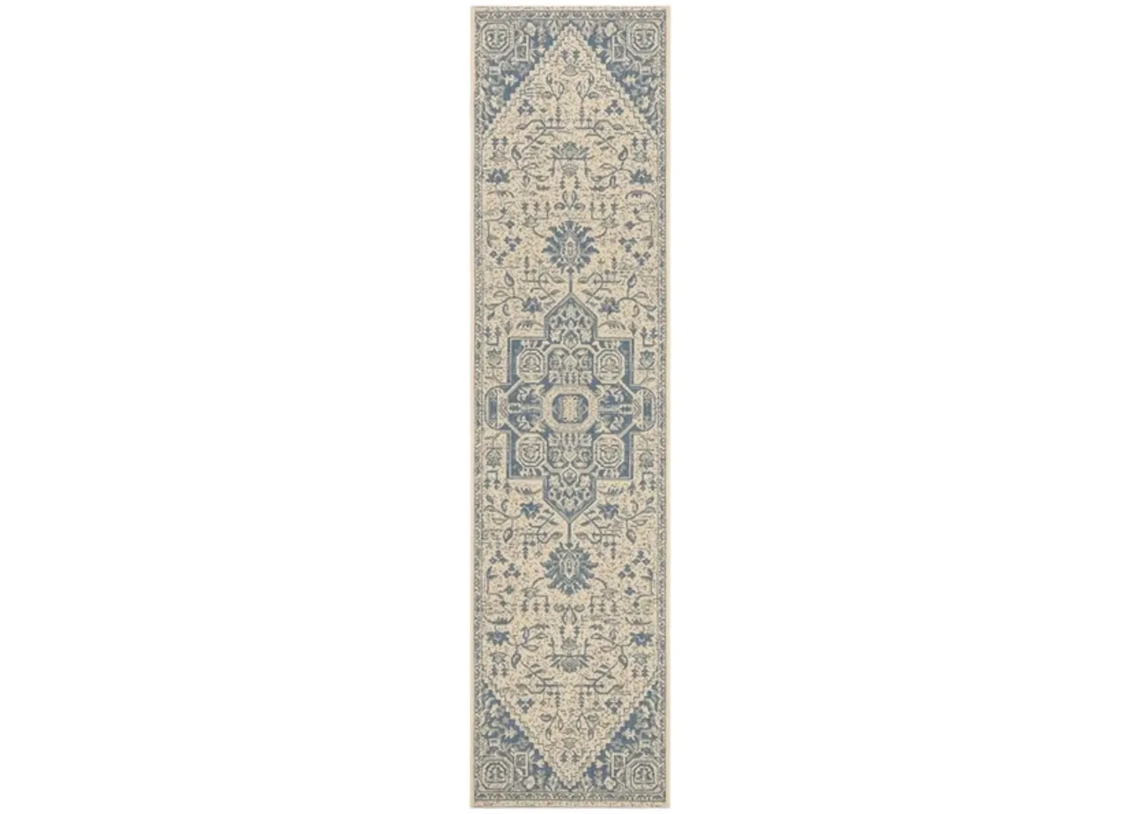 BEACH HOUSE Collection BHS138M-28 Blue / Creme 2'-2" X 8'