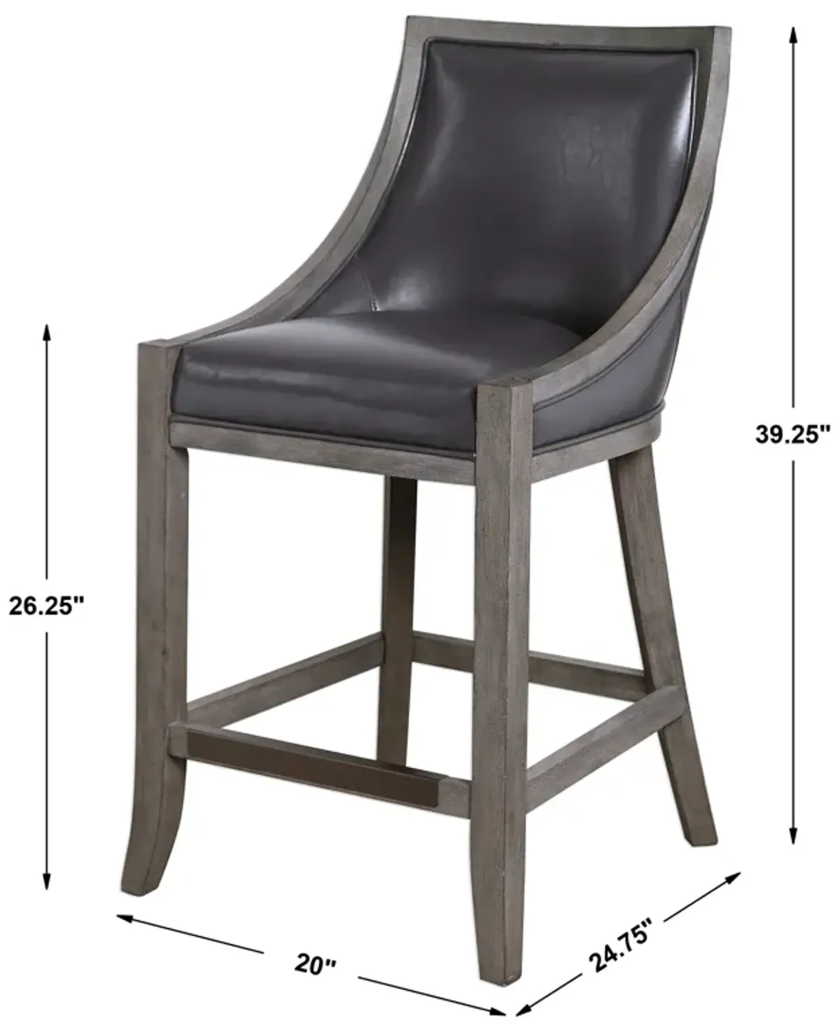 Elowen Leather Counter Stool