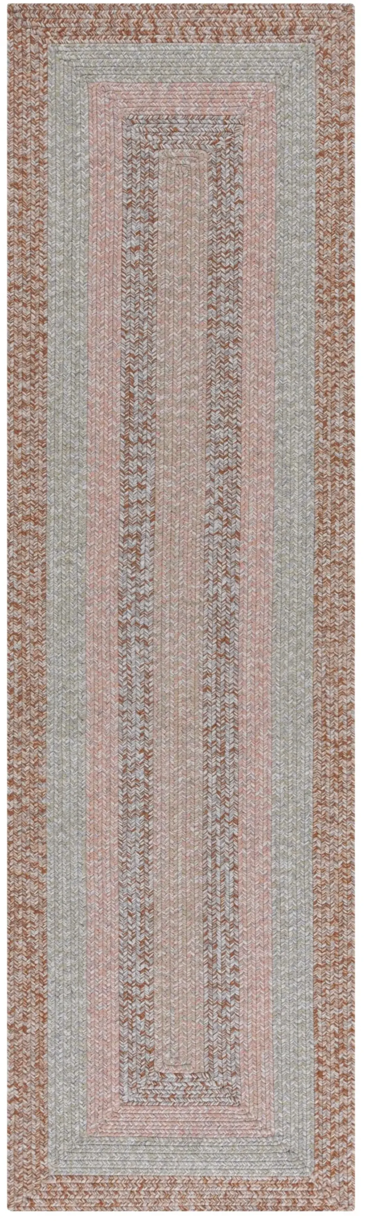 BRAIDED 318 BROWN  2'-3' x 8' Runner Rug