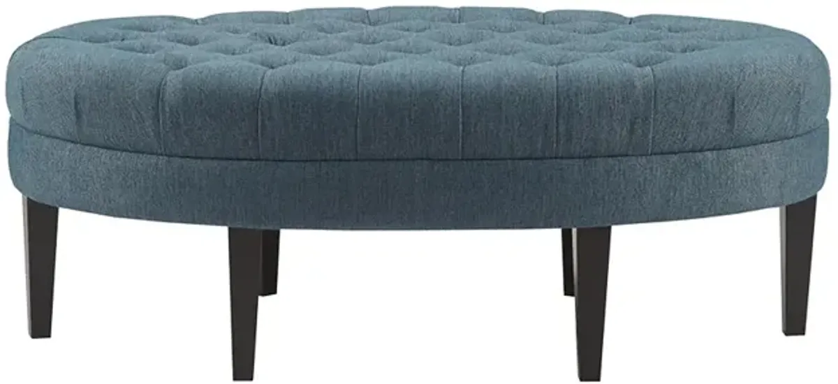 Madison Park Martin Blue Surfboard Tufted Ottoman