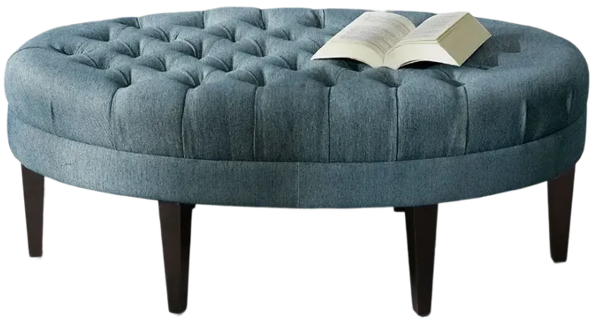 Madison Park Martin Blue Surfboard Tufted Ottoman