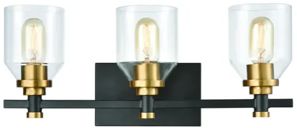 Cambria 20" Wide 3-Light Vanity Light - Matte Black