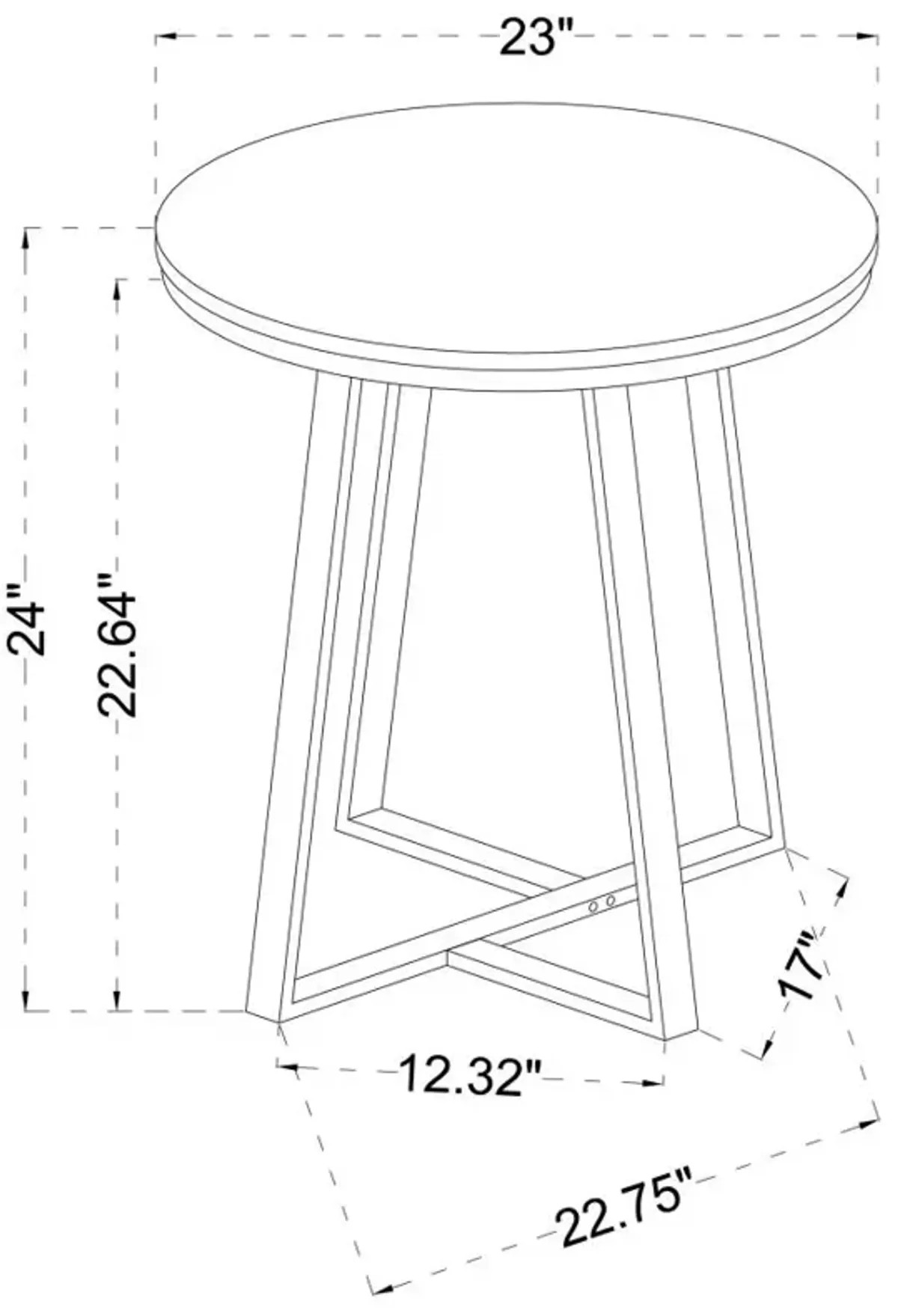 Demi Base round End Table