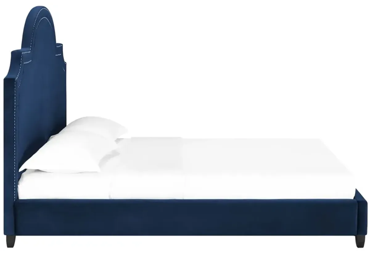 Primrose Queen Performance Velvet Platform Bed