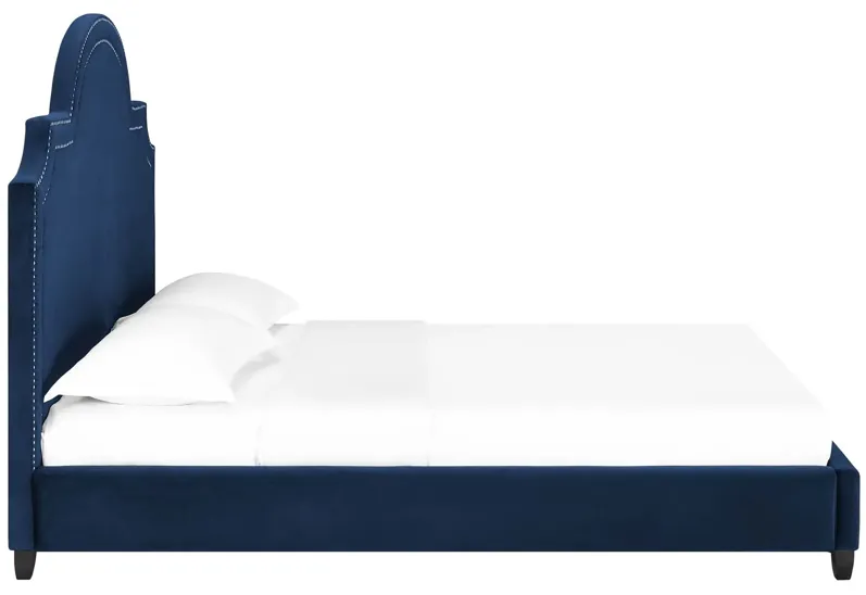 Primrose Queen Performance Velvet Platform Bed