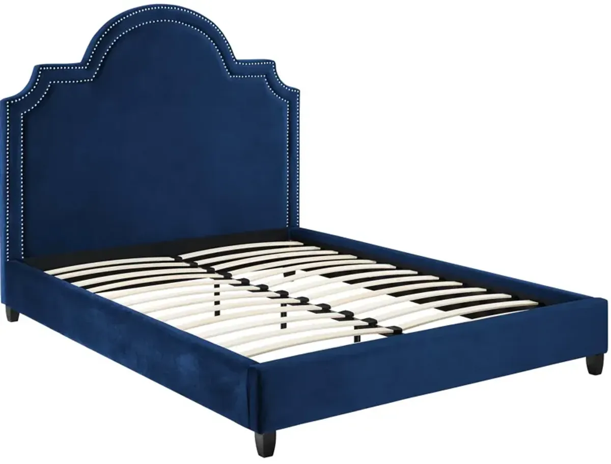 Primrose Queen Performance Velvet Platform Bed