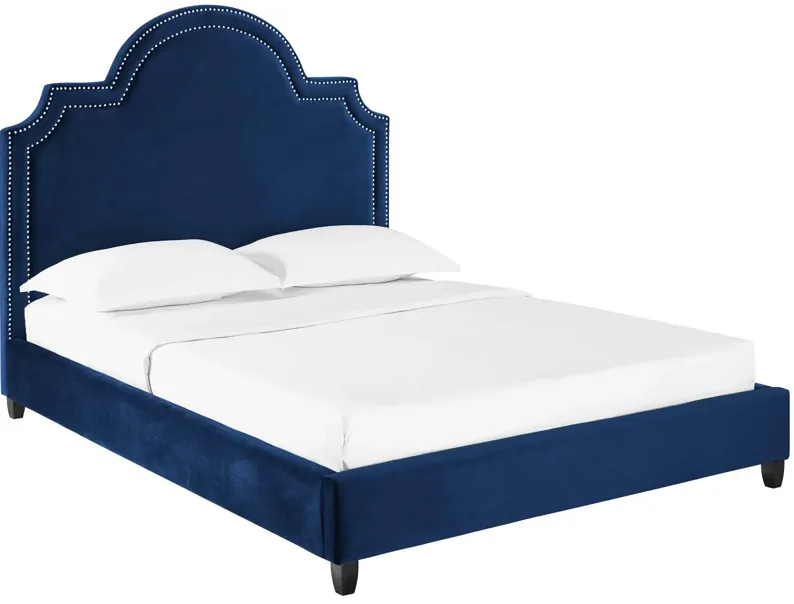 Primrose Queen Performance Velvet Platform Bed