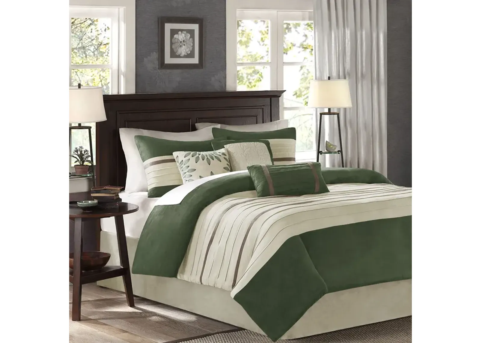 Madison Park Palmer Green 7 Piece Comforter Set