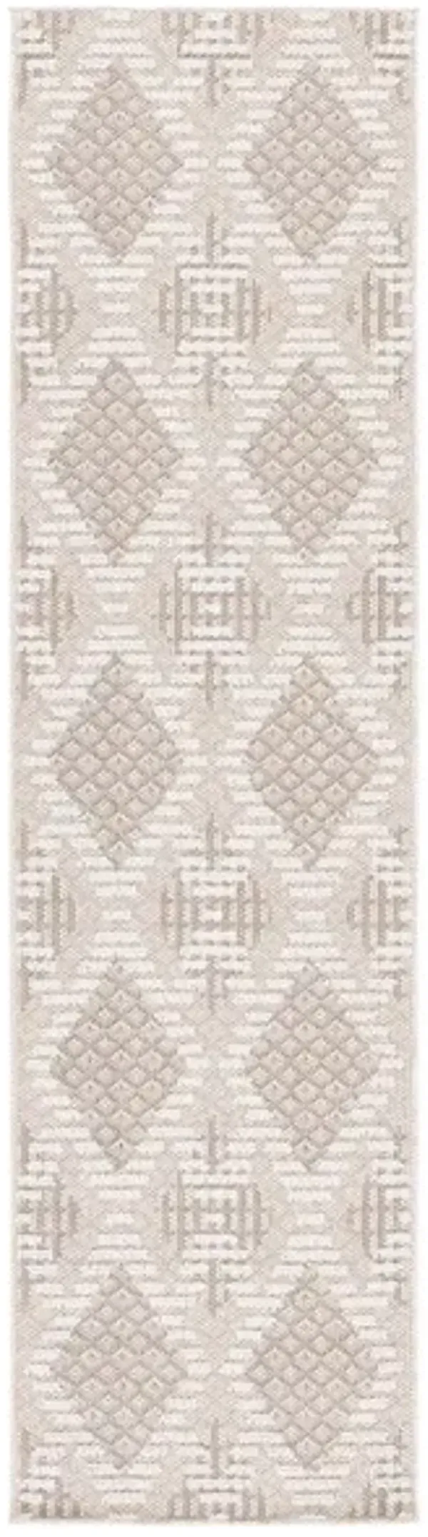 GLOBAL 420 Beige 2'-2' X 8' Runner Rug