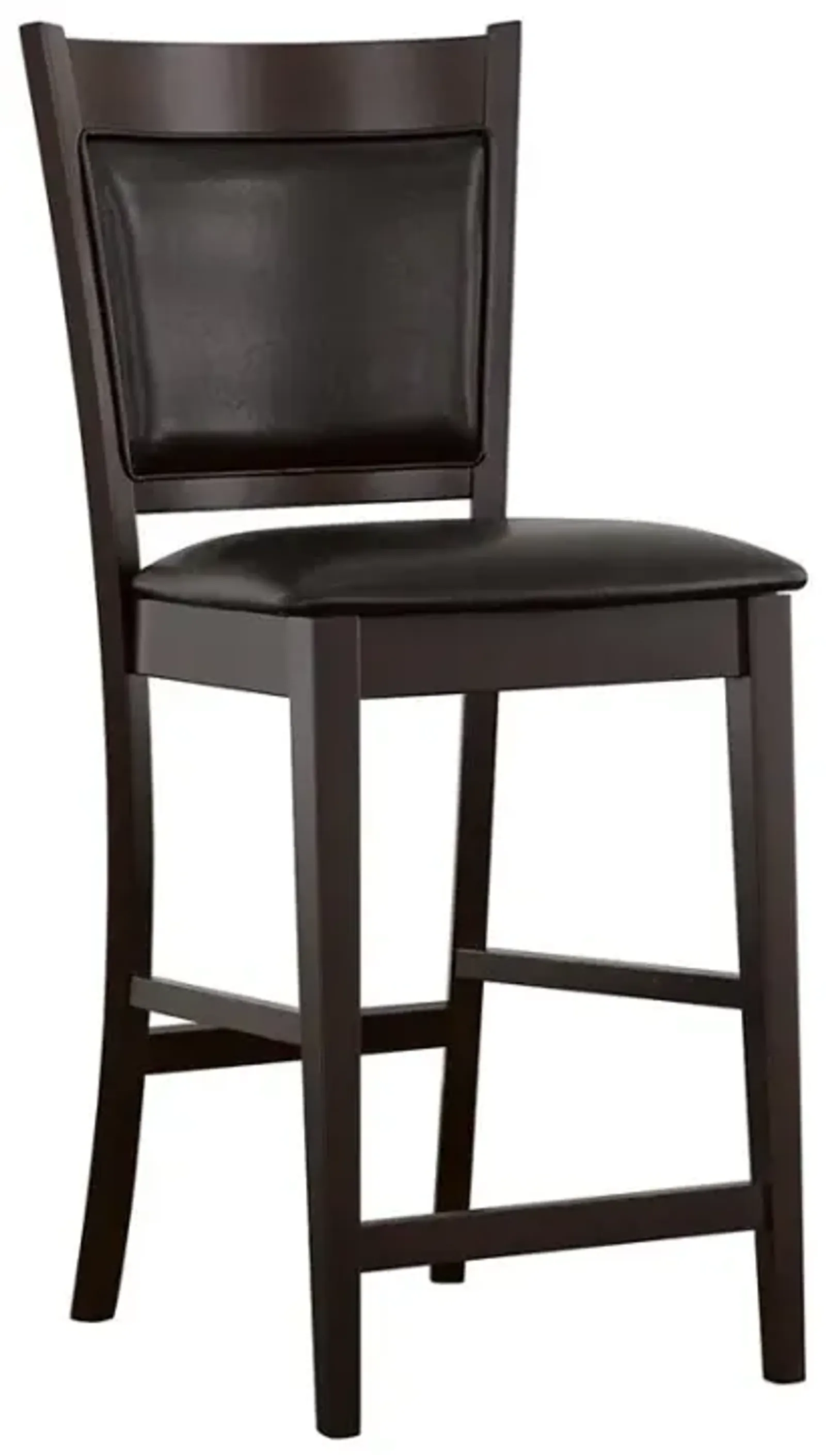 Jaden Upholstered Counter Height Stools Black and Espresso (Set of 2)