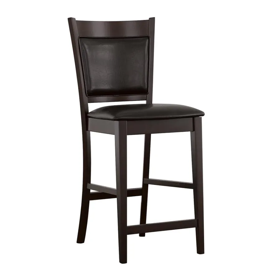 Jaden Upholstered Counter Height Stools Black and Espresso (Set of 2)