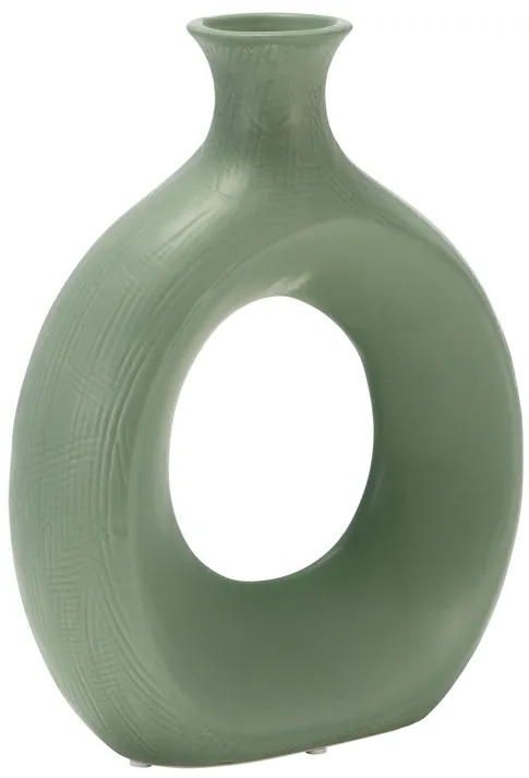 Dol, 10" Open Cut Vase,dark Sage