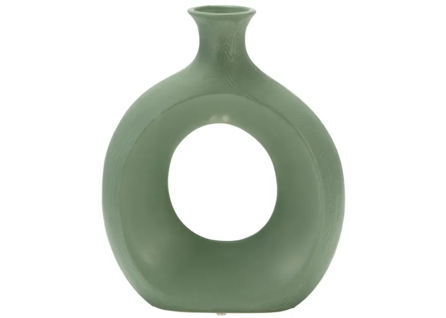 Dol, 10" Open Cut Vase,dark Sage