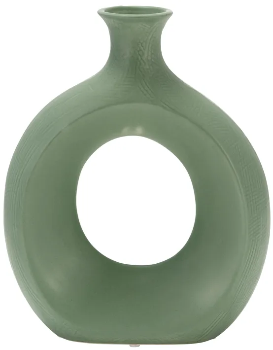 Dol, 10" Open Cut Vase,dark Sage