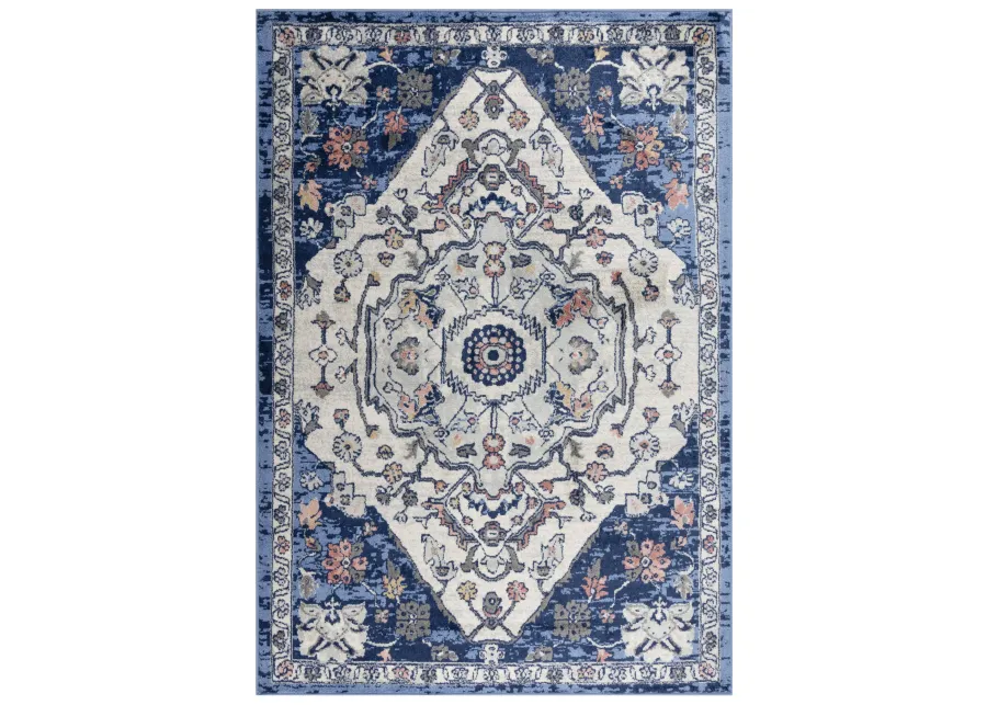 Marquise Blue  Polypropylene  8'0"x9'6" Rectangle Rug