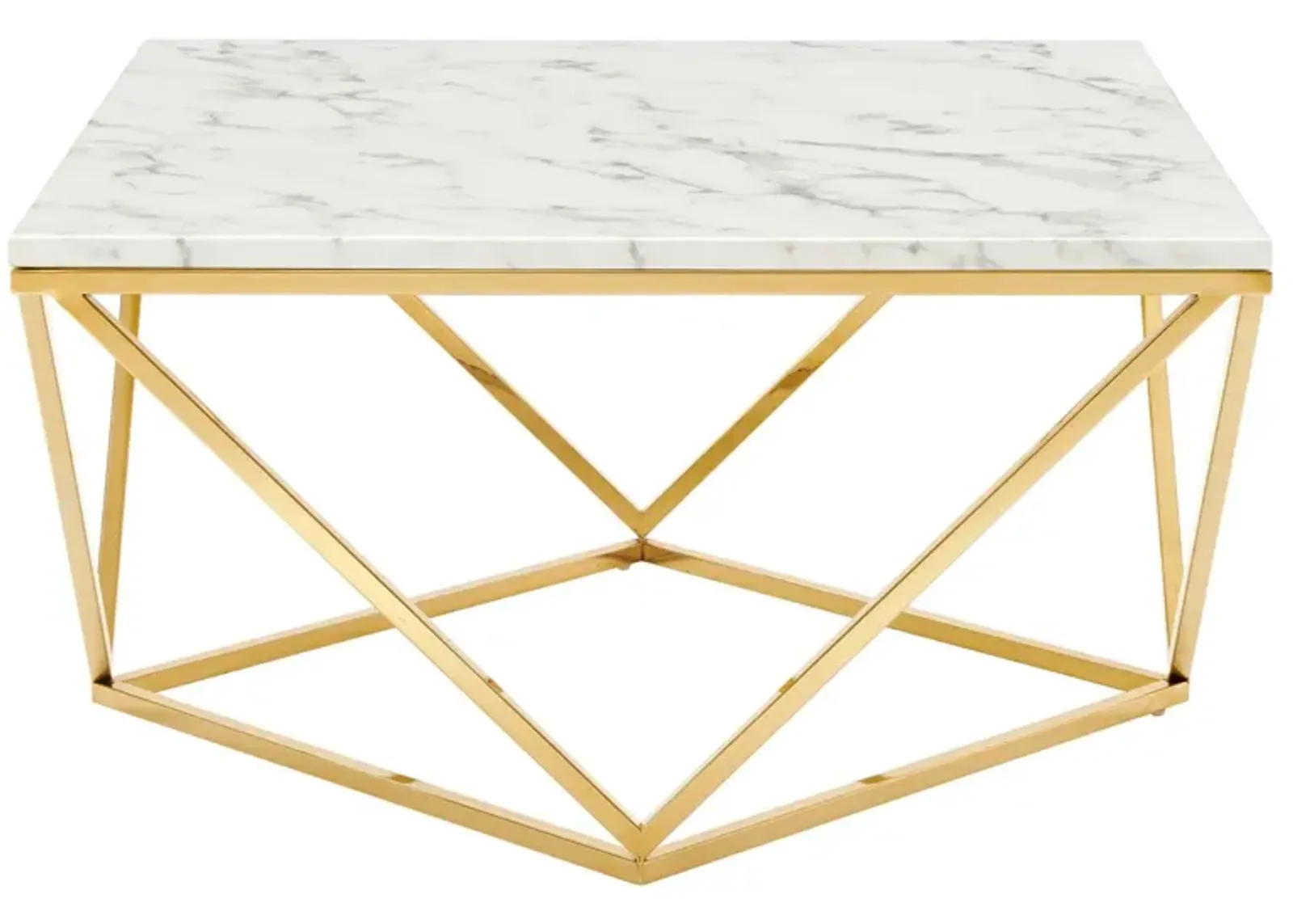 Vertex Gold Metal Stainless Steel Coffee Table