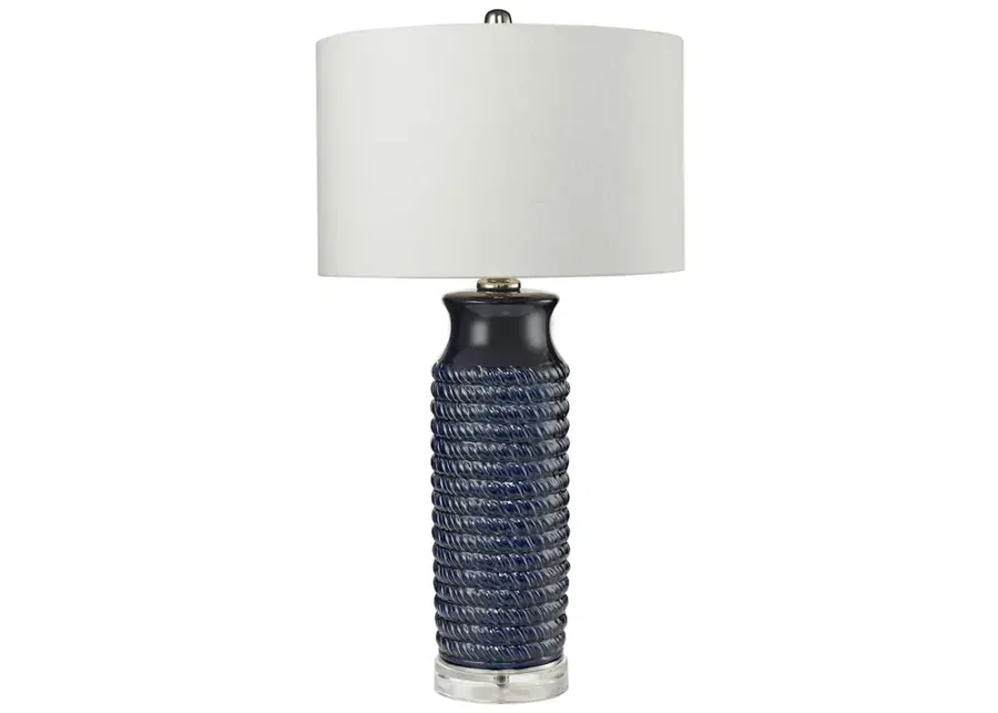 Wrapped Rope 30" High 1-Light Table Lamp - Navy