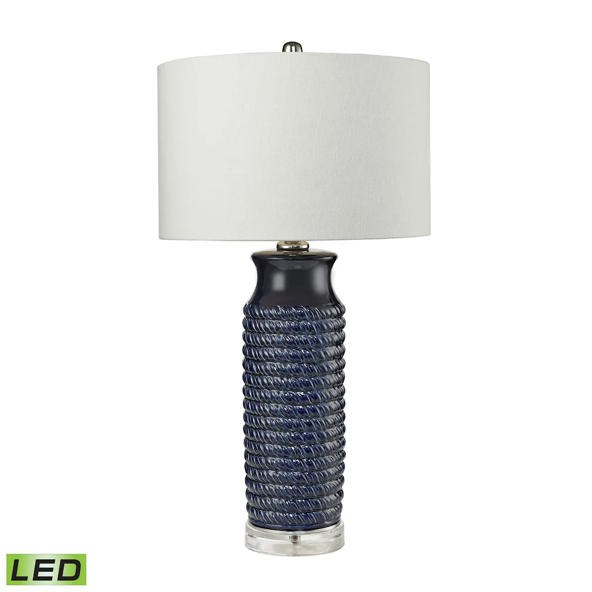 Wrapped Rope 30" High 1-Light Table Lamp - Navy