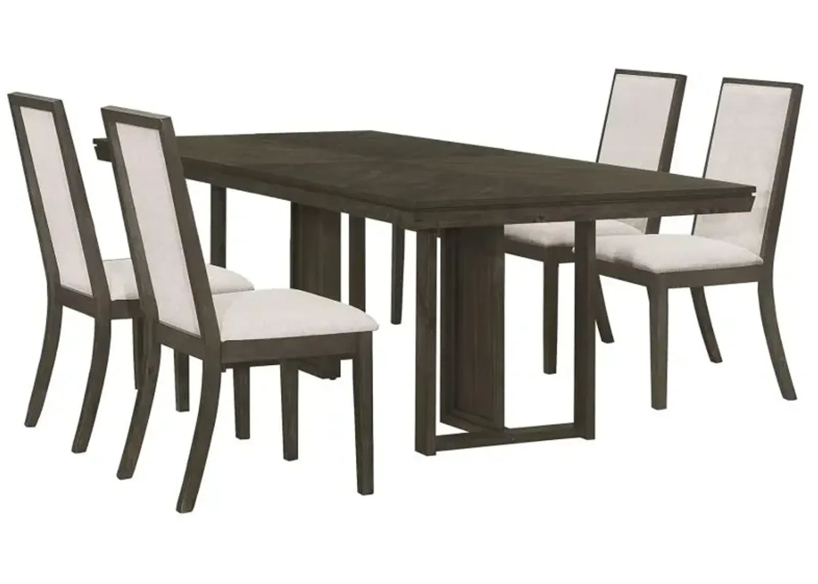 Kelly 5-piece Rectangular Dining Table Set Beige and Dark Grey