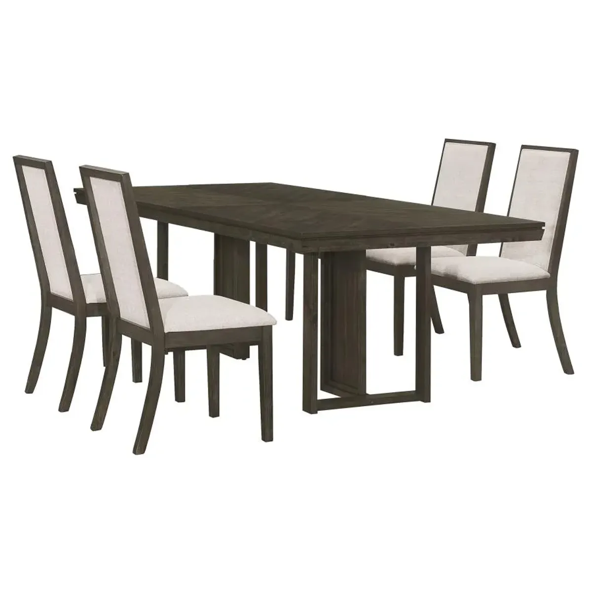 Kelly 5-piece Rectangular Dining Table Set Beige and Dark Grey