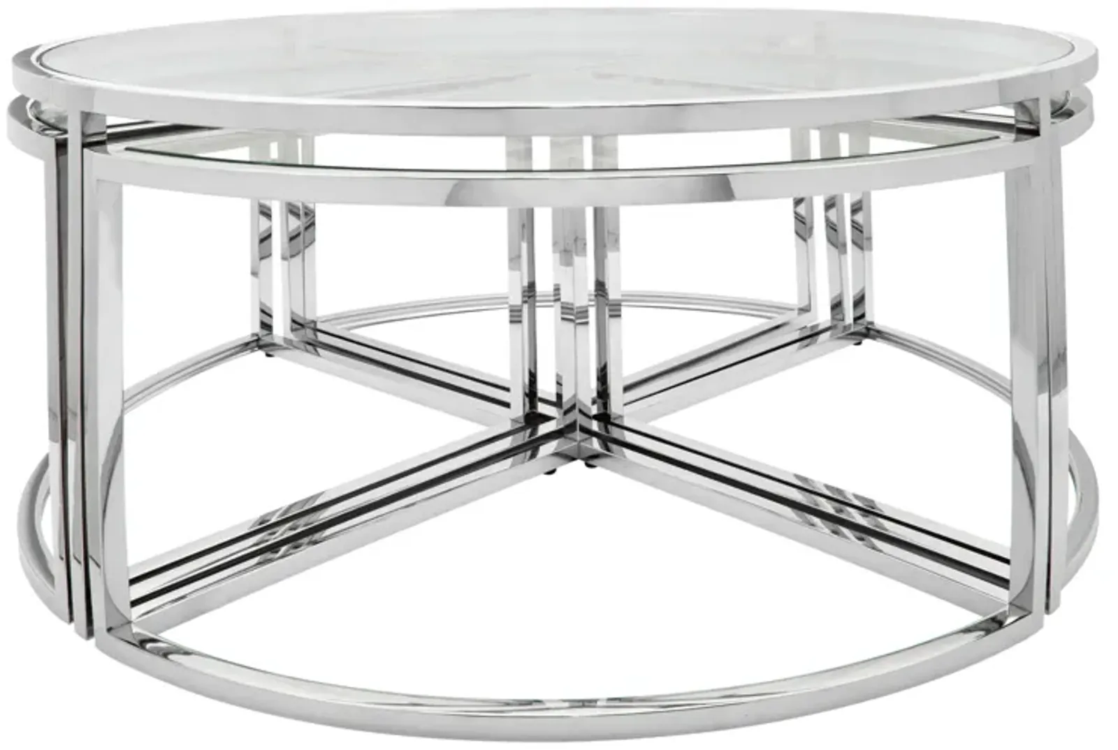 Metal Pull Out Coffee Table, Silver