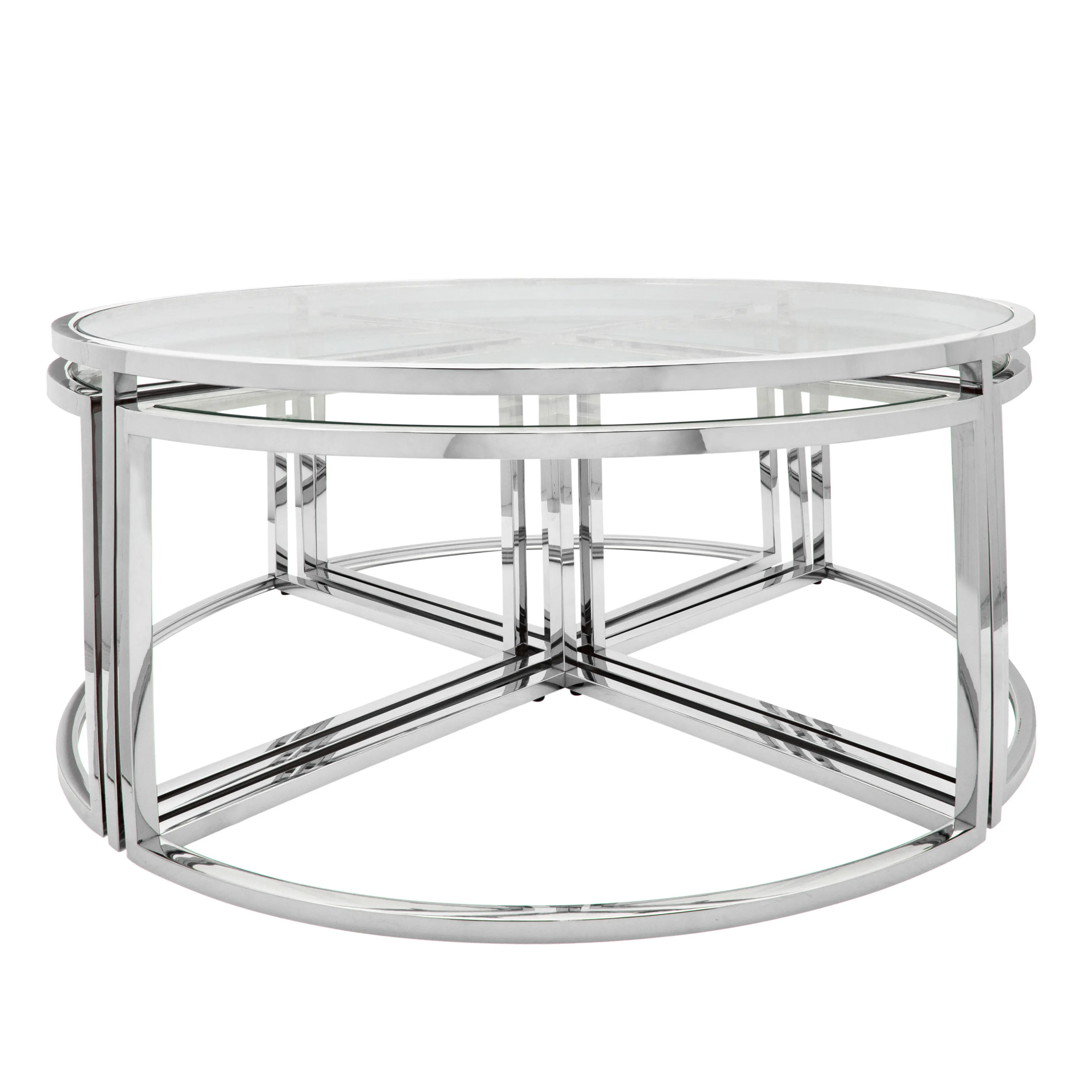 Metal Pull Out Coffee Table, Silver