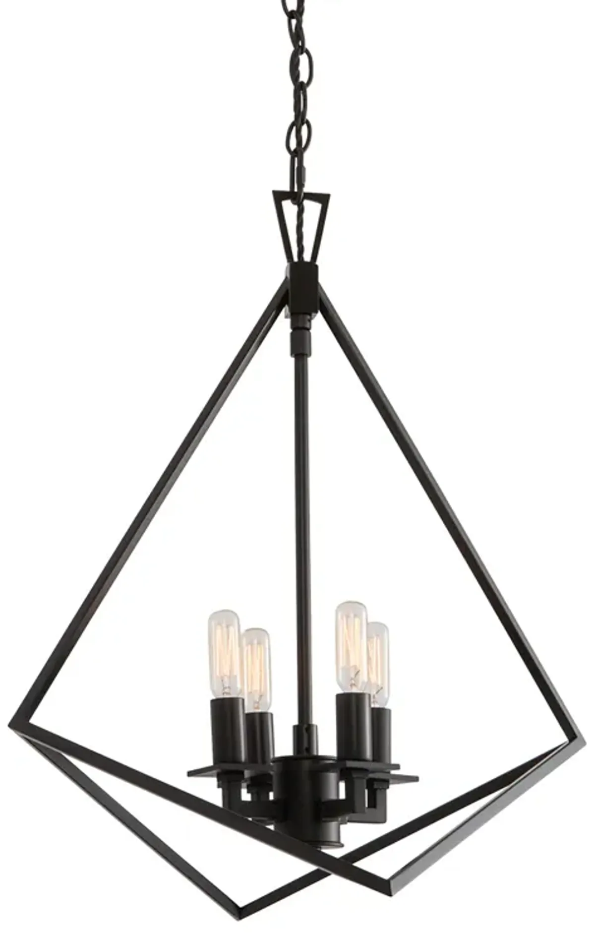 Trapezoid Cage Chandelier - Matte Black