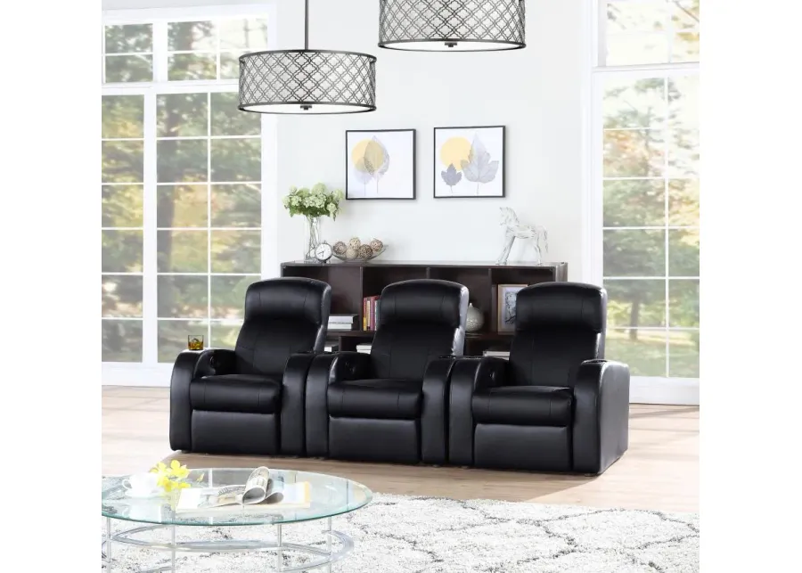 Cyrus Upholstered Recliner Living Room Set Black