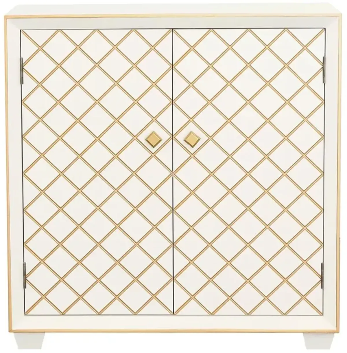 Tullahought 2-Door Accent Cabinet White And Gold