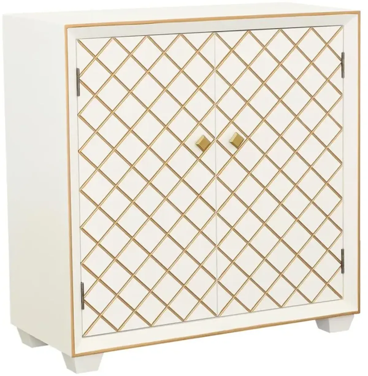 Tullahought 2-Door Accent Cabinet White And Gold