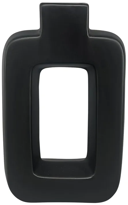 Cer, 8" Open Cut-out Vase, Black