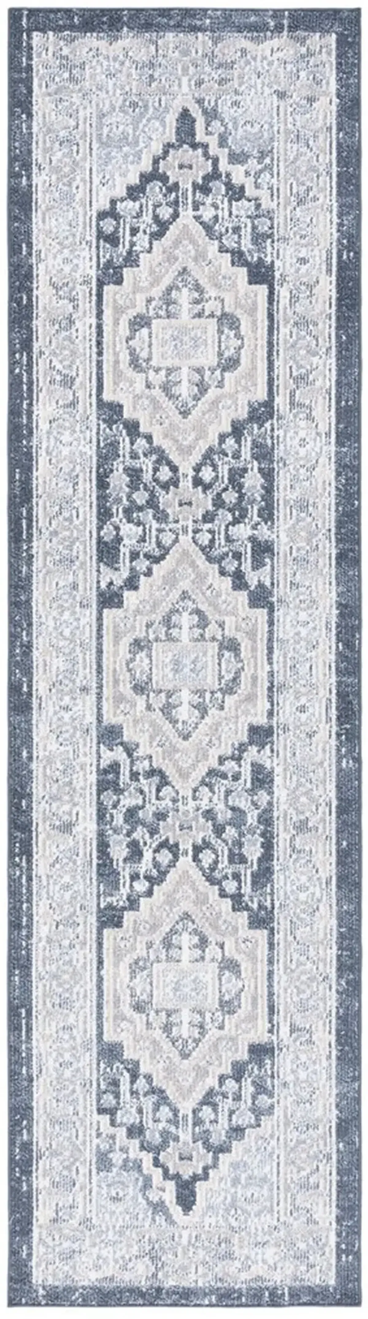 BLAIR WASHABLE 210 Blue 2'-2' X 8' Runner Rug