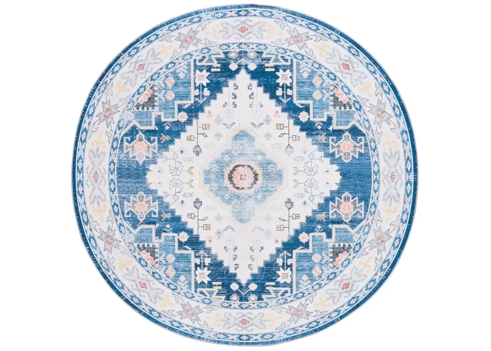 ARIZONA 107 Blue 6' X 6' Round Round Rug