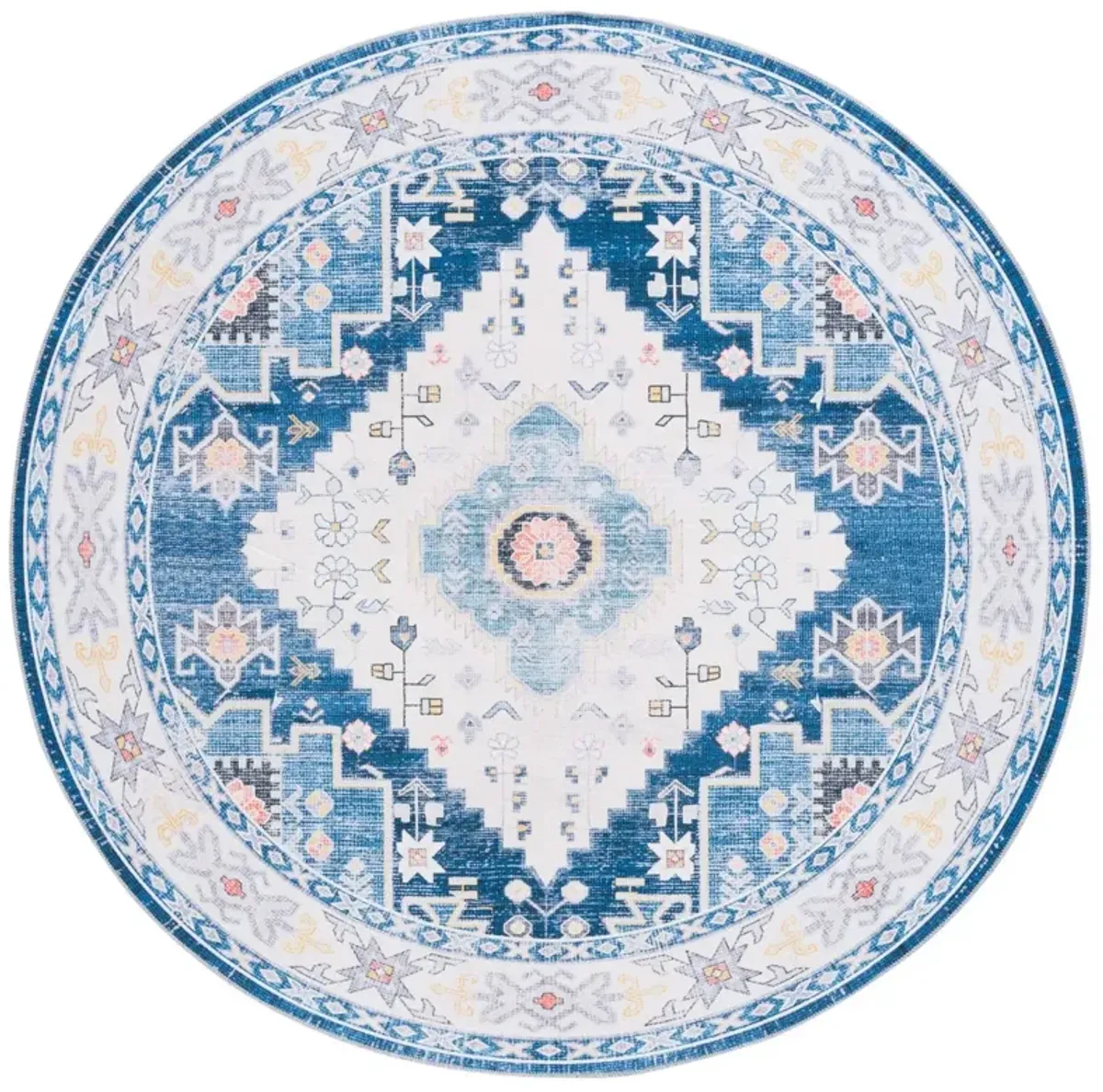 ARIZONA 107 Blue 6' X 6' Round Round Rug