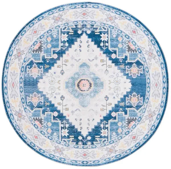 ARIZONA 107 Blue 6' X 6' Round Round Rug