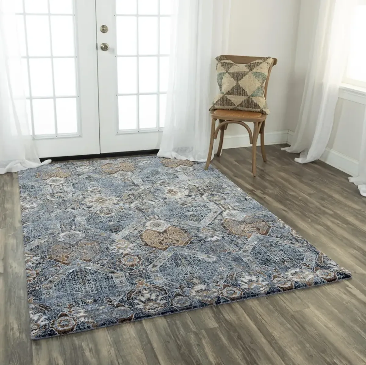 Elite Gray  Recycled Polyester 5'2" x 7'9" Rectangle Rug