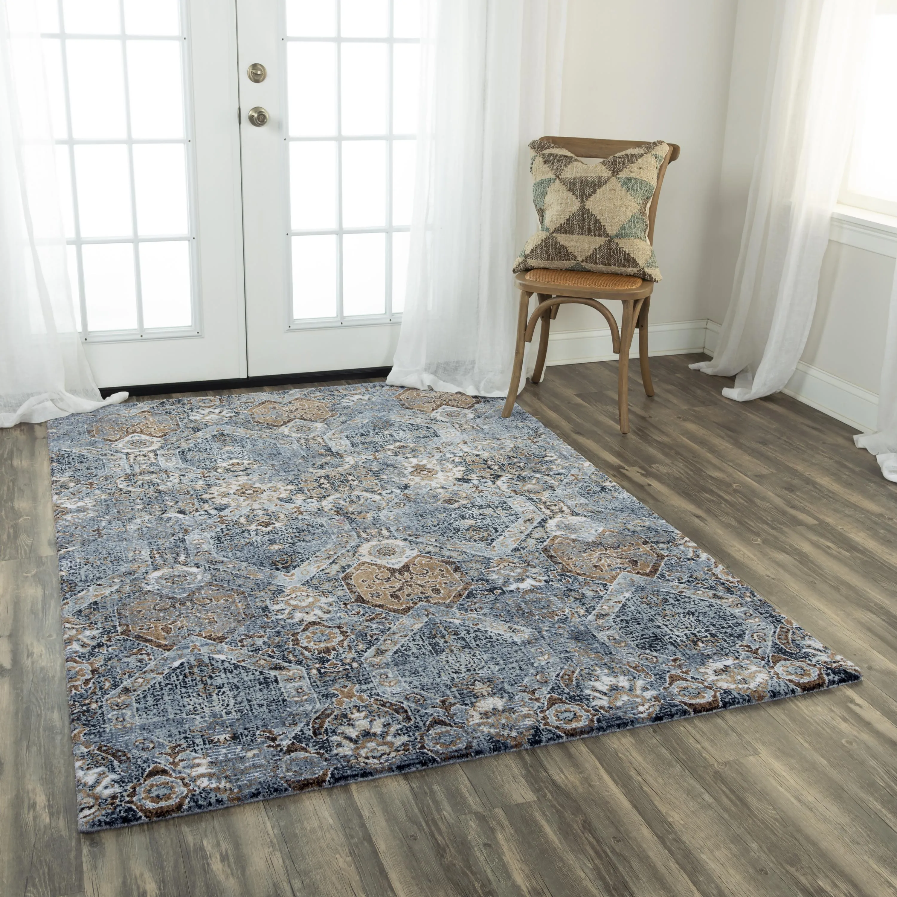 Elite Gray  Recycled Polyester 5'2" x 7'9" Rectangle Rug