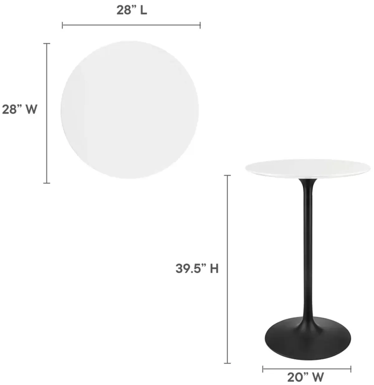 Lippa 28" Round Bar Table